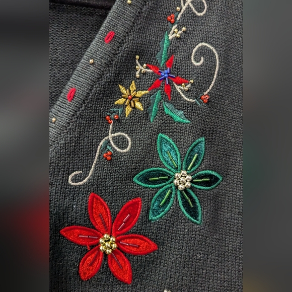 Tabi Vintage Cotton Xmas Vest - Size L - Picture 4 of 7